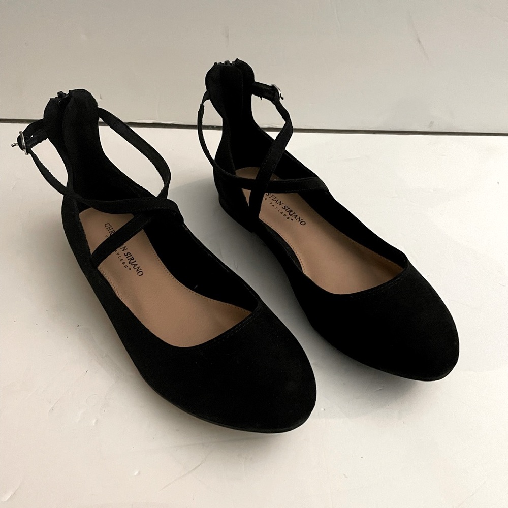 Christian Soriano for Payless black heel, size 8 zipper back and ankle clasp